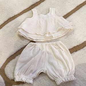 Cream Ruffle Baby Girl Set